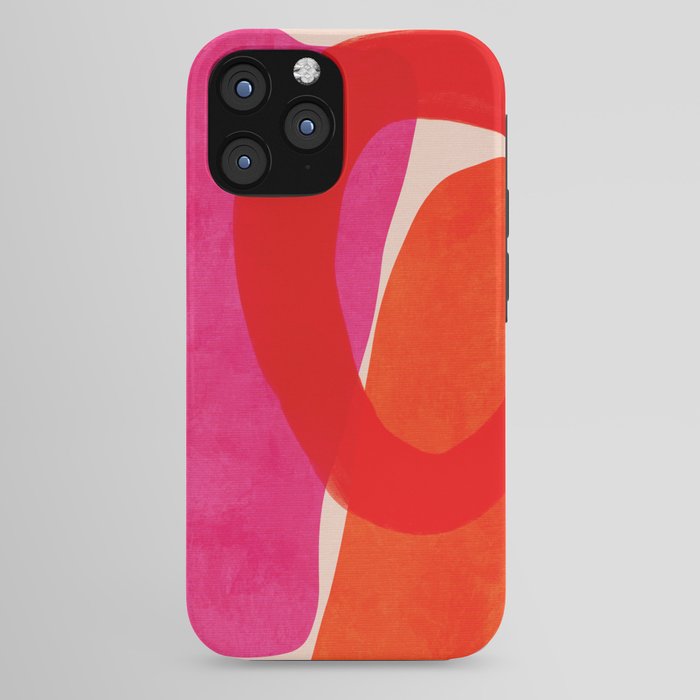 relations IV - pink shapes minimal painting iPhone Case Gallery Image 44