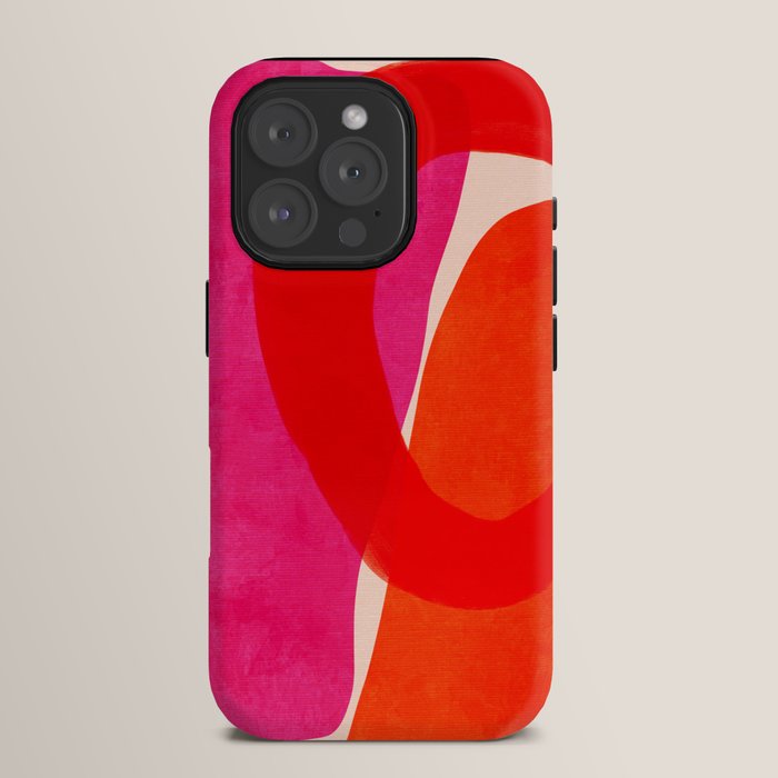 relations IV - pink shapes minimal painting iPhone Case Gallery Image 15