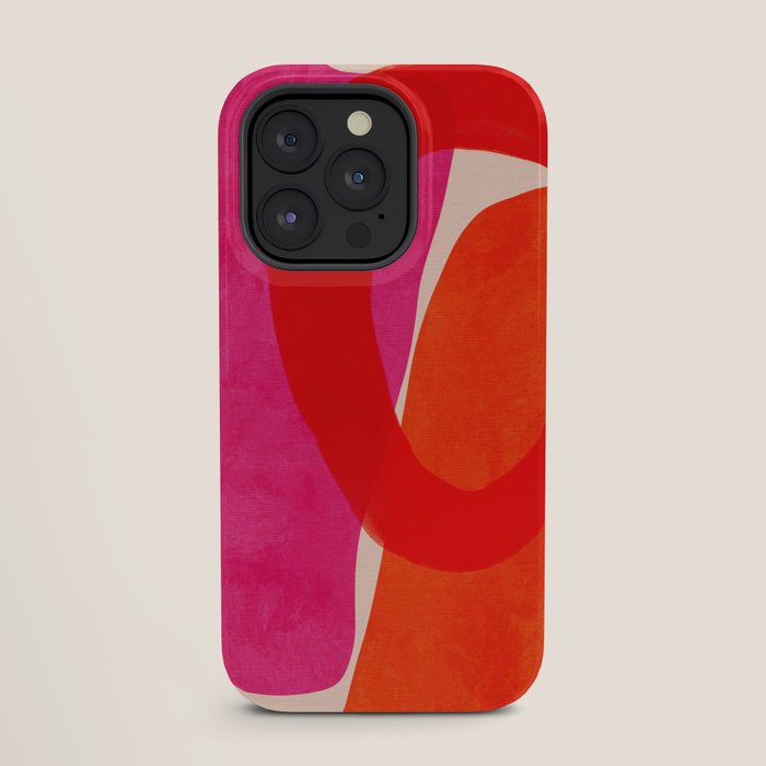 relations IV - pink shapes minimal painting iPhone Case Gallery Image 27