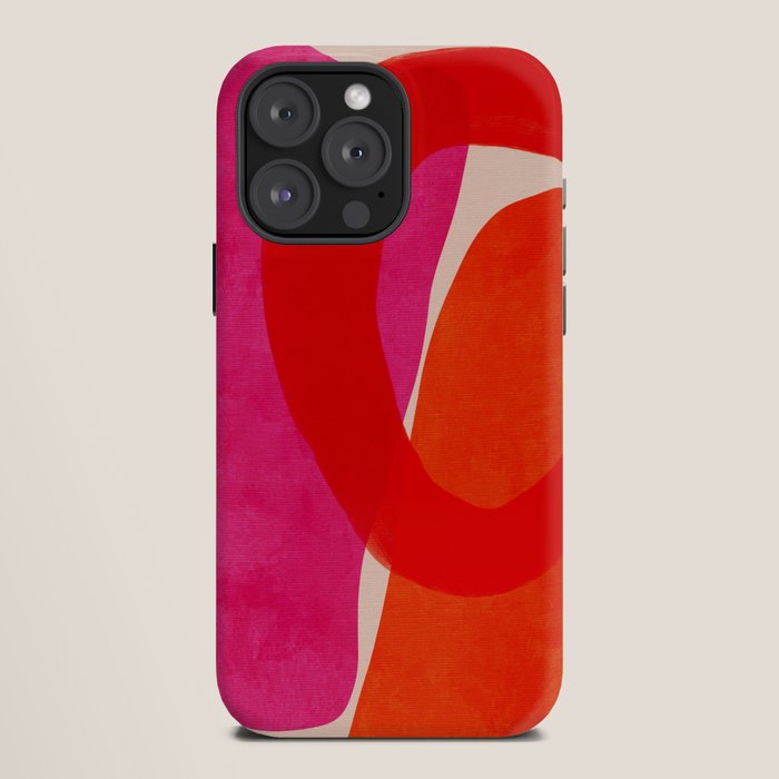 relations IV - pink shapes minimal painting iPhone Case Gallery Image 12