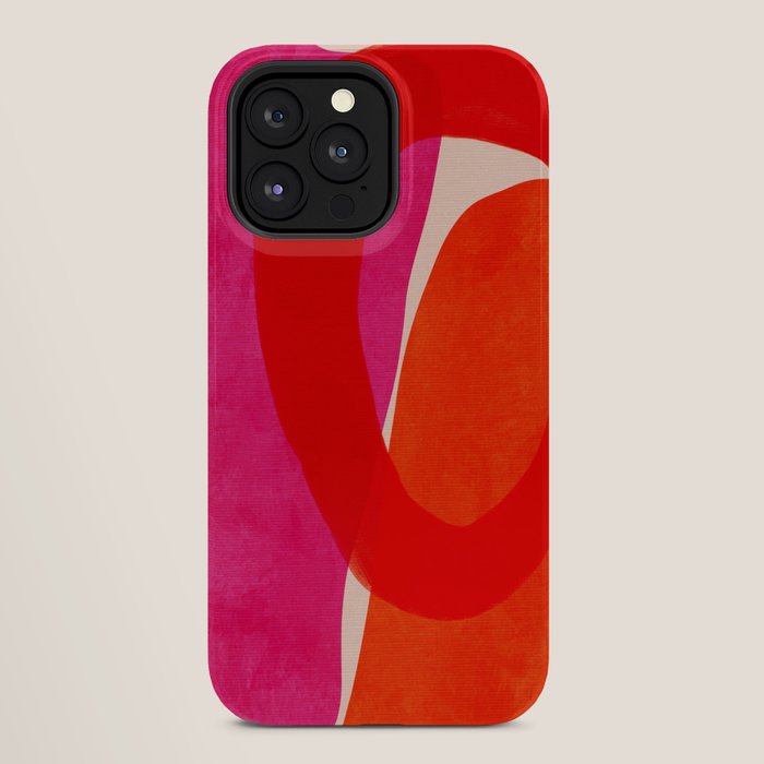 relations IV - pink shapes minimal painting iPhone Case Gallery Image 28