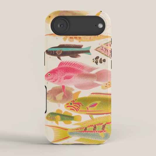 Colorful Tropical Fishes Vintage Sea Life Illustration iPhone Case Gallery Image 2