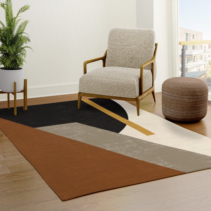 Geometric Compo 1 Filet Landscape - terra Rug Gallery Image 3