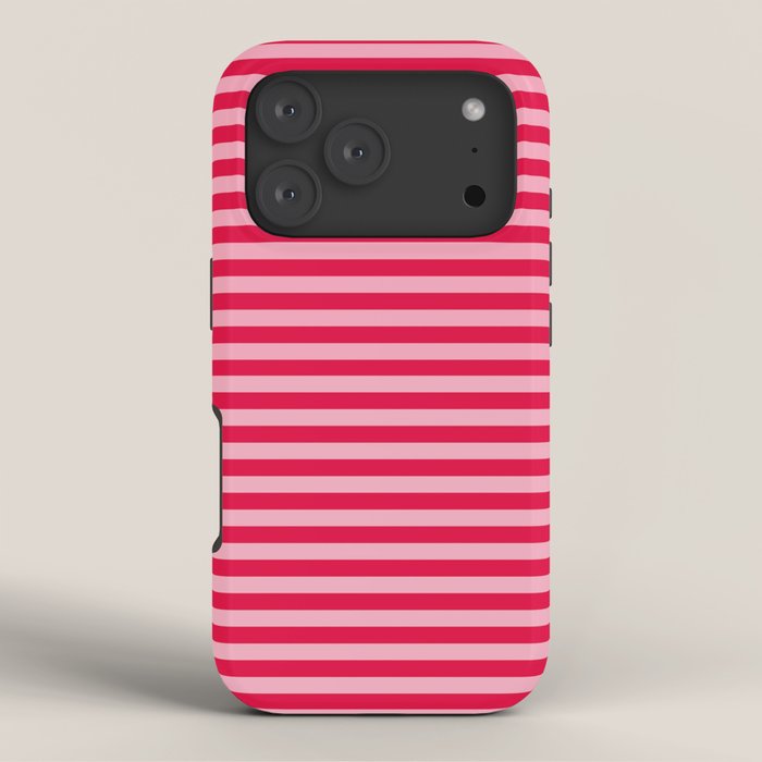 Retro, Beach, Colorful Stripes, Pink and Red iPhone Case Gallery Image 3