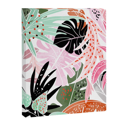 Veronica, Tropical Eclectic Bold Monstera Palm Illustration Nature Modern Colorful Jungle Canvas Print Gallery Image 3