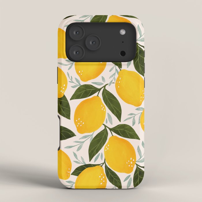 Mediterranean Summer Lemons Pattern iPhone Case Gallery Image 4