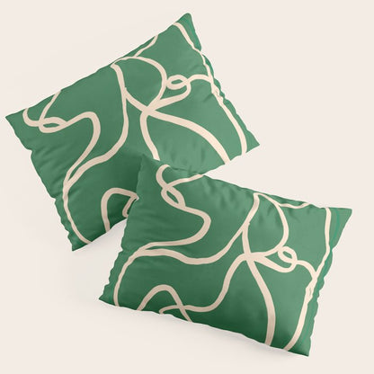 Abstract Line Art Cat 10 Pillow Sham Gallery Image 1