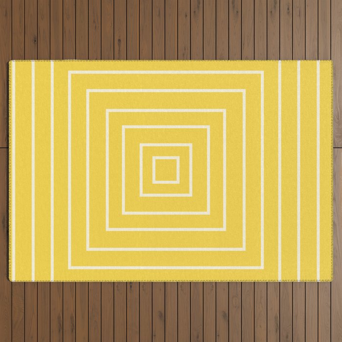Layers yellow Outdoor Rug Gallery Image 3