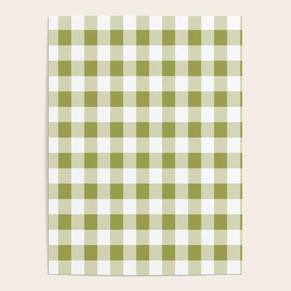 Gingham Large Green White Poster Gallery Image 1