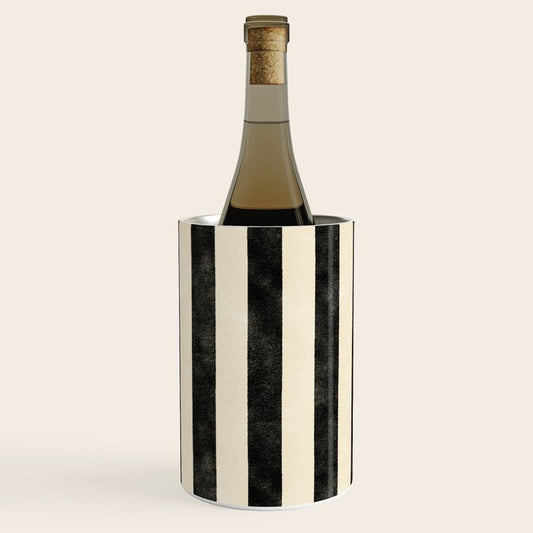 Cabana Stripe - black & cream Wine Chiller Gallery Image 1