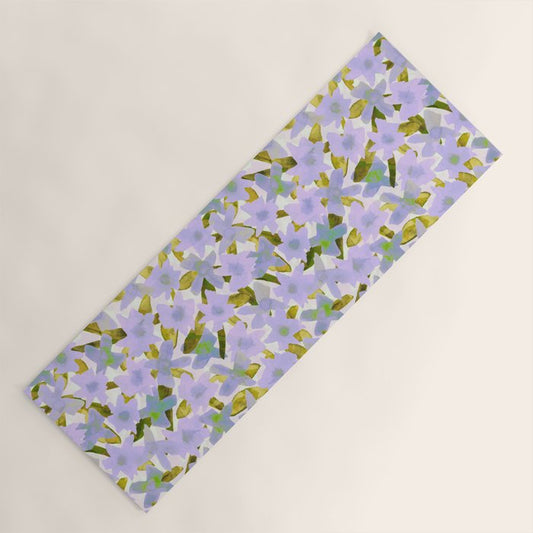 Lilac Watercolor Garden Yoga Mat Gallery Image 1