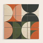 Mid Century Geometric 15 Wood Wall Art Gallery Image 1