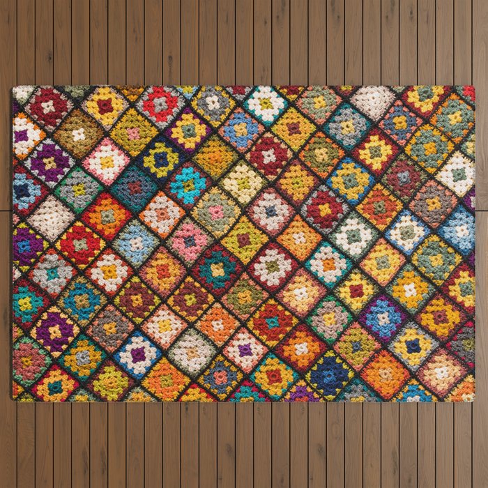 Granny square Outdoor Rug Gallery Image 3