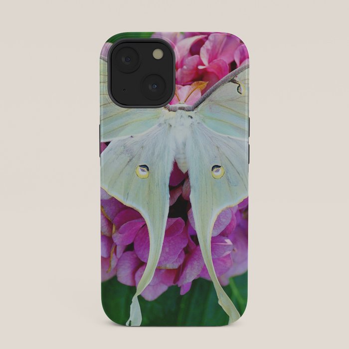 Luna Moth On Pink Hydrangea Nature Art iPhone Case Gallery Image 33