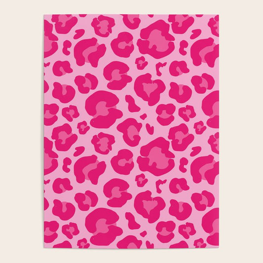 Pink Leopard Print Pattern Wallpaper - Preppy Aesthetic Poster Gallery Image 1