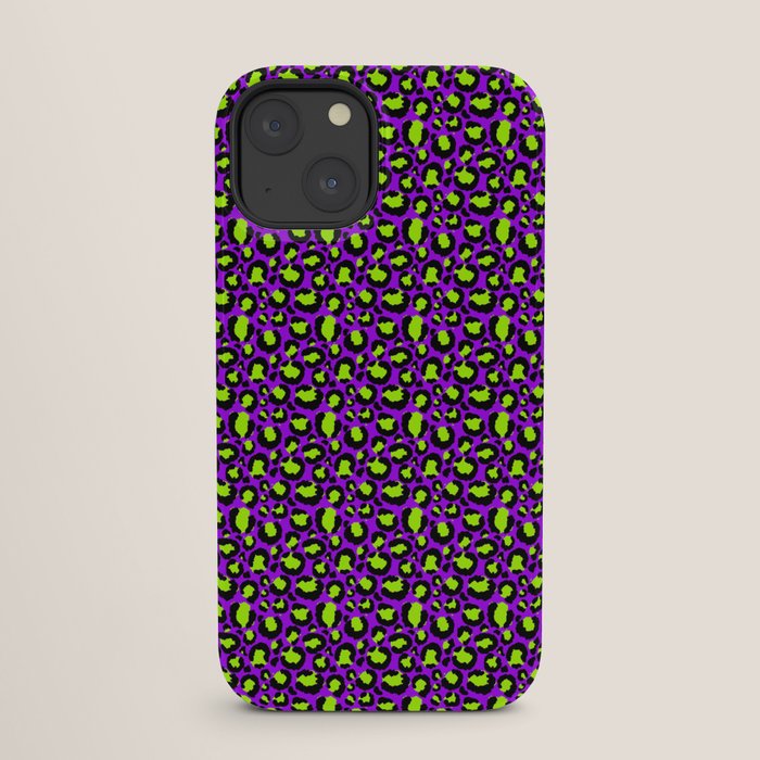 Neon Purple Green Leopard Pattern iPhone Case Gallery Image 25
