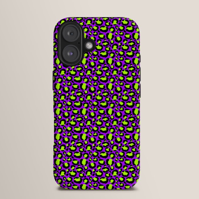 Neon Purple Green Leopard Pattern iPhone Case Gallery Image 13