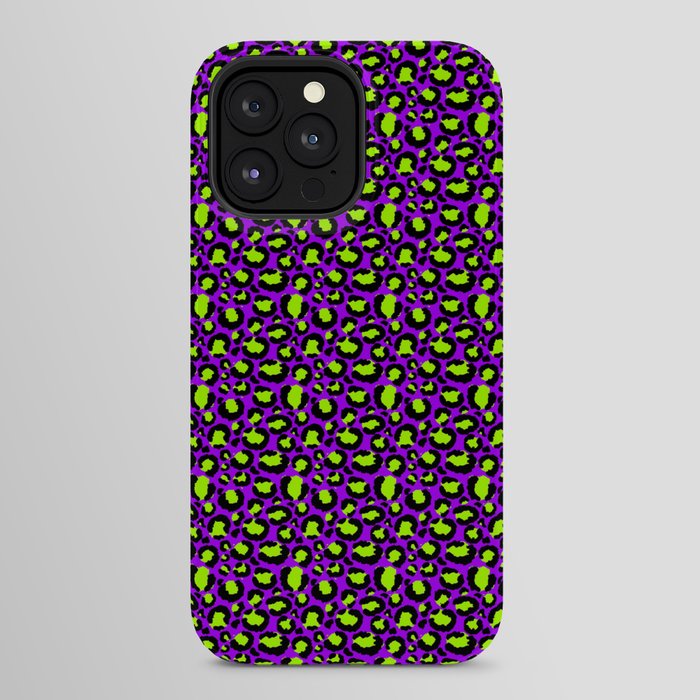 Neon Purple Green Leopard Pattern iPhone Case Gallery Image 24