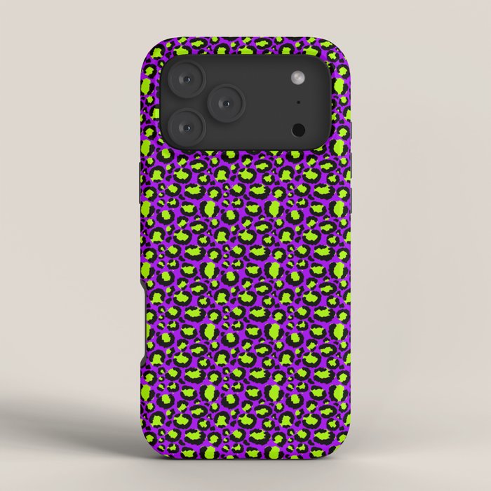 Neon Purple Green Leopard Pattern iPhone Case Gallery Image 4