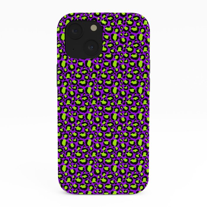 Neon Purple Green Leopard Pattern iPhone Case Gallery Image 38