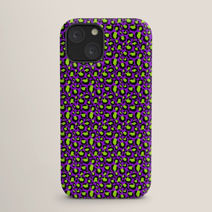 Neon Purple Green Leopard Pattern iPhone Case Gallery Image 17