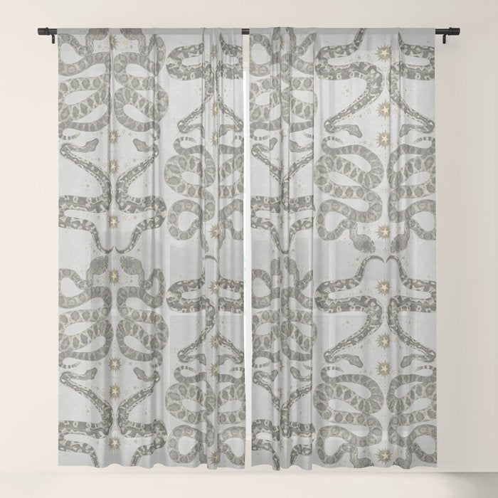 celestial snakes silver Window Curtain Gallery Image 17