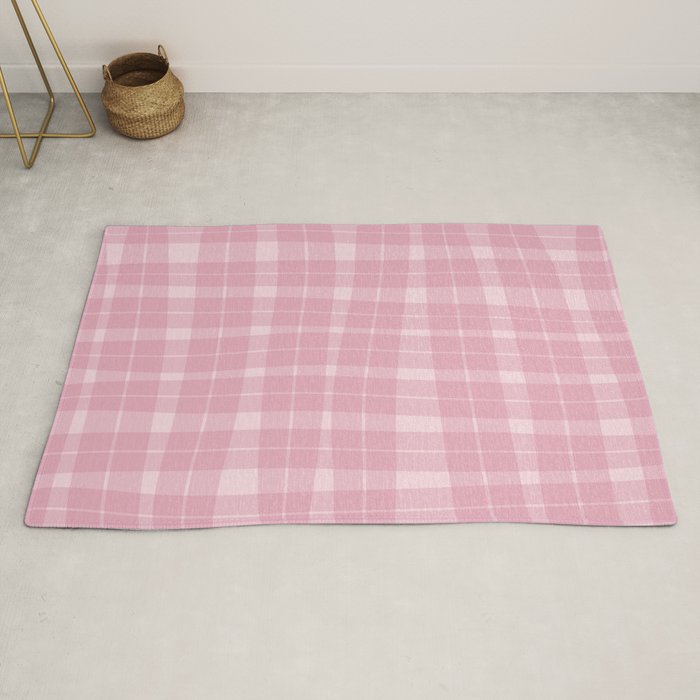 Wavy Plaid Pink Rug Gallery Image 2