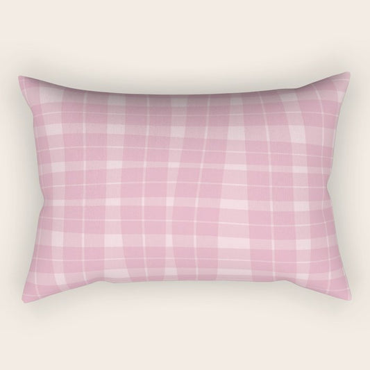 Wavy Plaid Pink Rectangular Pillow Gallery Image 1