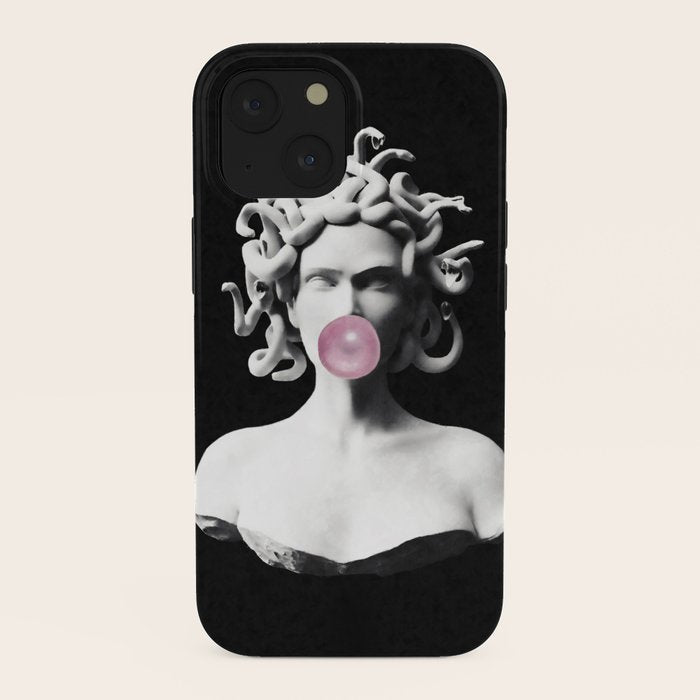 Medusa blowing pink bubblegum bubble iPhone Case Gallery Image 38