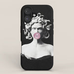 Medusa blowing pink bubblegum bubble iPhone Case Gallery Image 1