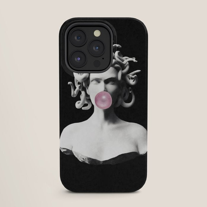 Medusa blowing pink bubblegum bubble iPhone Case Gallery Image 27