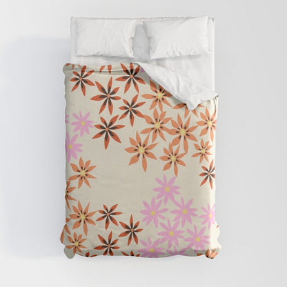 Colorful flowers. Abstract botanical art. Flower market. Tokyo exhibition print Duvet Cover Gallery Image 8