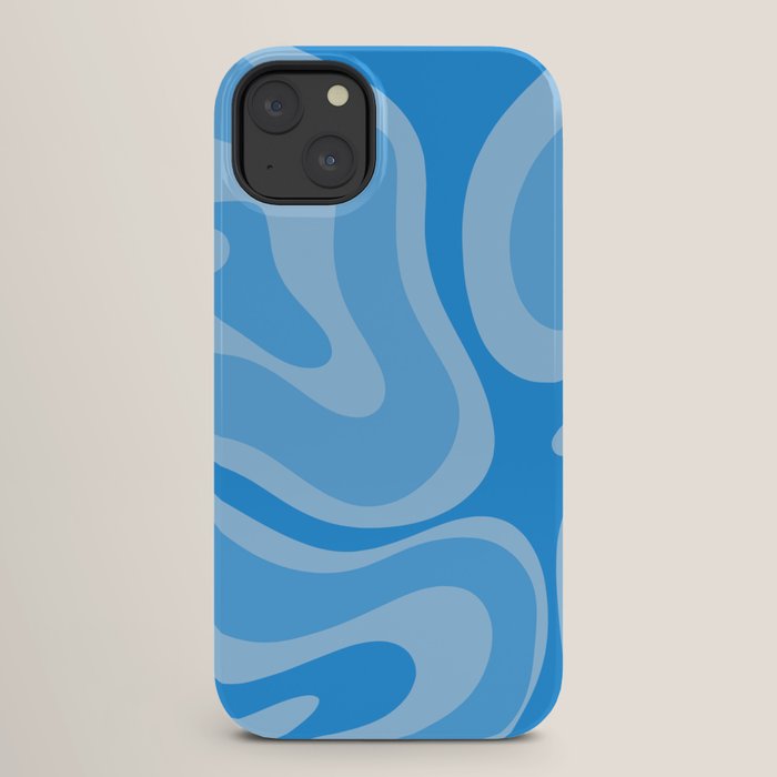 Modern Retro Liquid Swirl Abstract Pattern in Light Blue and Sky Blue iPhone Case Gallery Image 26