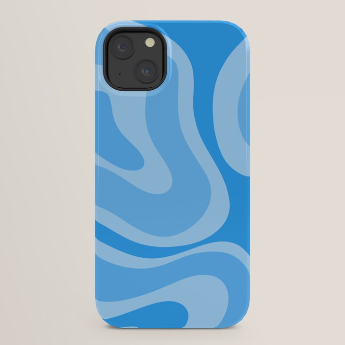 Modern Retro Liquid Swirl Abstract Pattern in Light Blue and Sky Blue iPhone Case Gallery Image 30