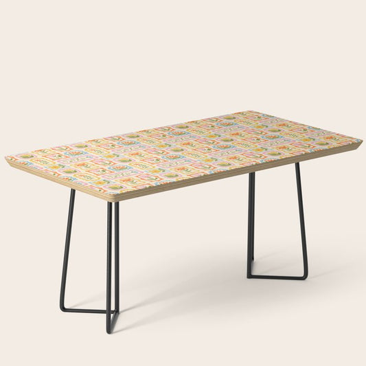 Vintage colorful flower art frame pattern Coffee Table Gallery Image 1