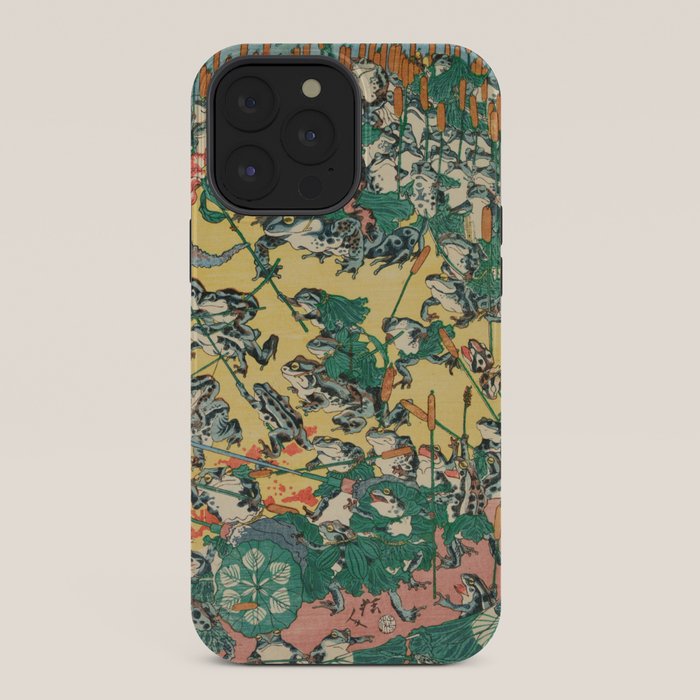 Fashionable Battle of Frogs by Kawanabe Kyosai, 1864 iPhone Case Gallery Image 36