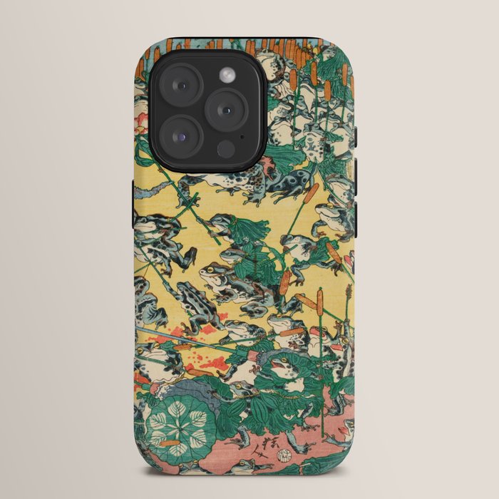 Fashionable Battle of Frogs by Kawanabe Kyosai, 1864 iPhone Case Gallery Image 15