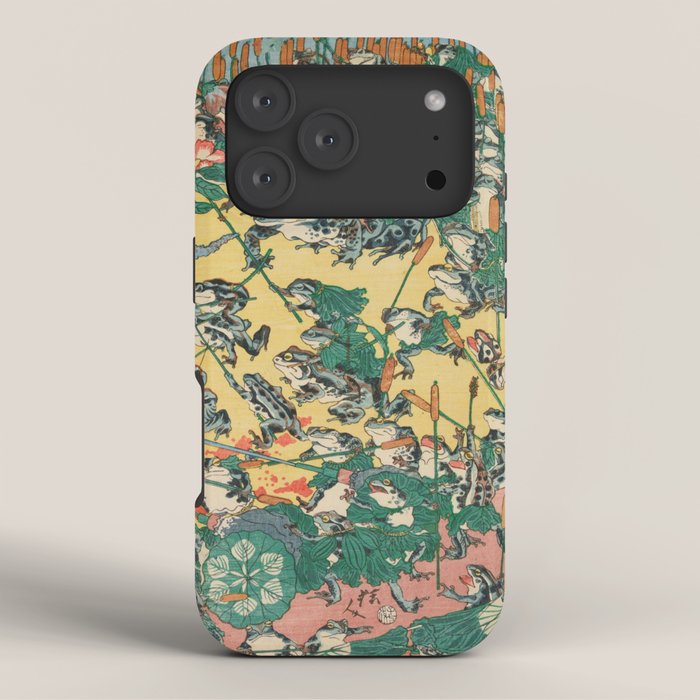 Fashionable Battle of Frogs by Kawanabe Kyosai, 1864 iPhone Case Gallery Image 3