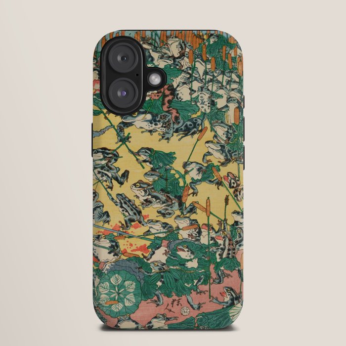 Fashionable Battle of Frogs by Kawanabe Kyosai, 1864 iPhone Case Gallery Image 9