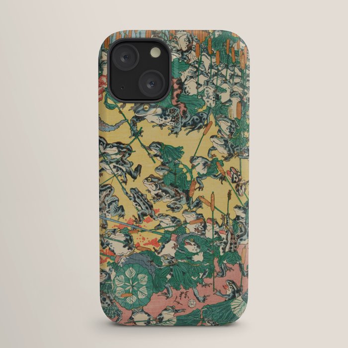 Fashionable Battle of Frogs by Kawanabe Kyosai, 1864 iPhone Case Gallery Image 17