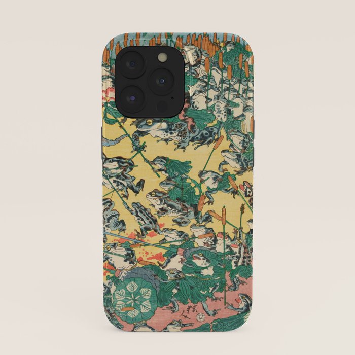Fashionable Battle of Frogs by Kawanabe Kyosai, 1864 iPhone Case Gallery Image 39
