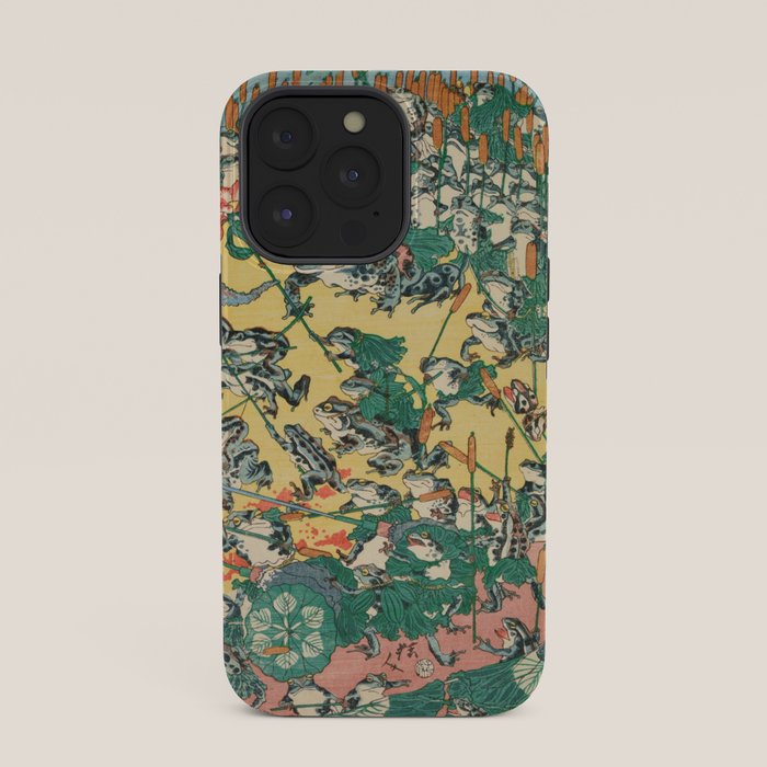 Fashionable Battle of Frogs by Kawanabe Kyosai, 1864 iPhone Case Gallery Image 35