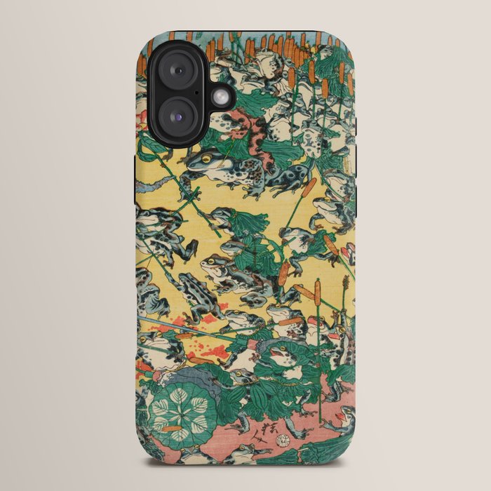 Fashionable Battle of Frogs by Kawanabe Kyosai, 1864 iPhone Case Gallery Image 14