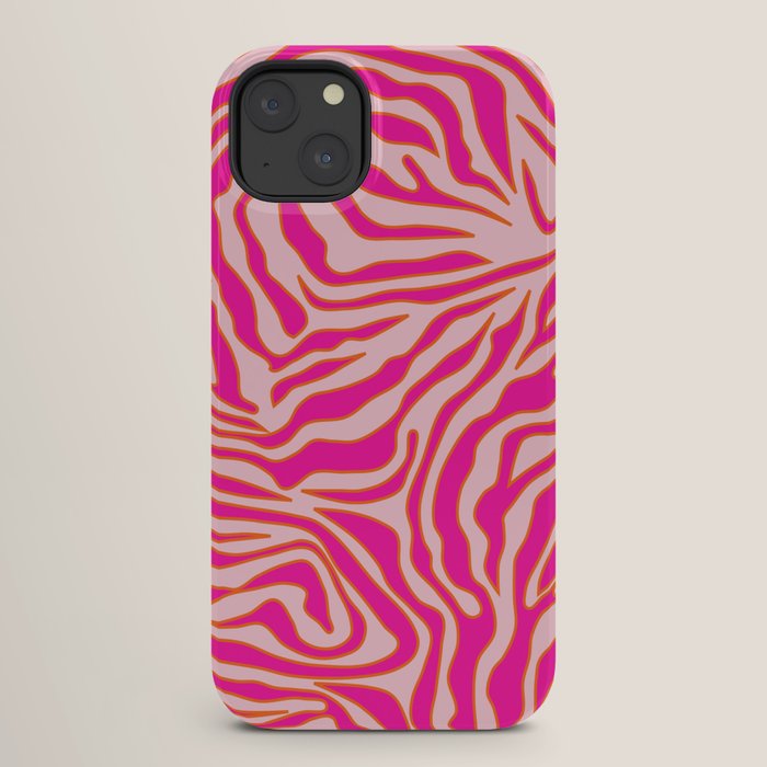 Zebra Print Pink And Orange Zebra Stripes Wild Animal Print Preppy Decor Modern Zebra Pattern iPhone Case Gallery Image 26