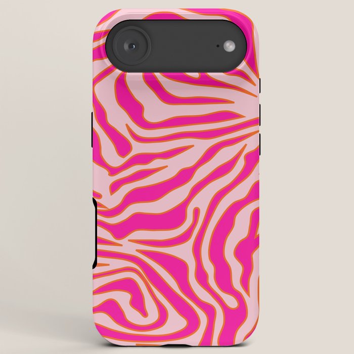 Zebra Print Pink And Orange Zebra Stripes Wild Animal Print Preppy Decor Modern Zebra Pattern iPhone Case Gallery Image 6