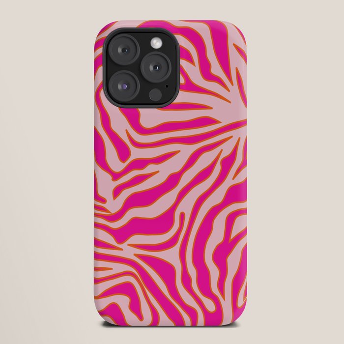 Zebra Print Pink And Orange Zebra Stripes Wild Animal Print Preppy Decor Modern Zebra Pattern iPhone Case Gallery Image 20