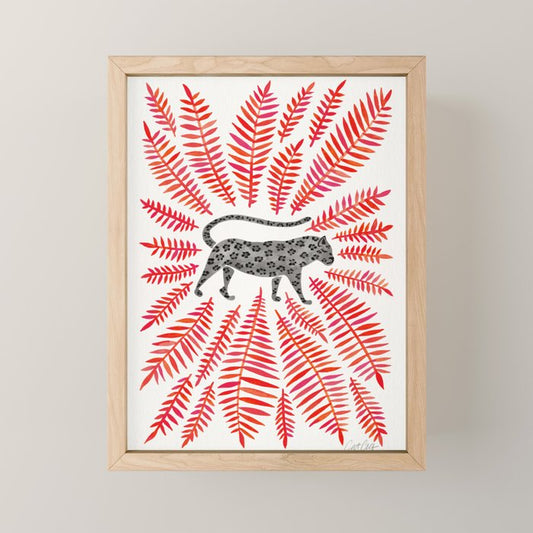 Black Jaguar - Red Leaf Palette Mini Art Print Gallery Image 1