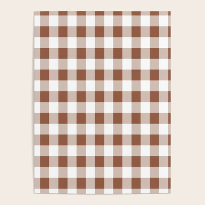 Gingham Large Brown White Poster Gallery Image 3
