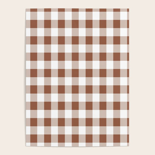Gingham Large Brown White Poster Gallery Image 2