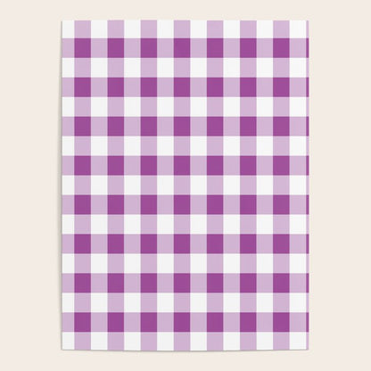 Gingham Large Lavender Amethyst White Poster Gallery Image 2
